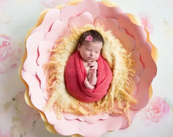 Handmade Paper Flower Photo Prop: Newborn Photography, Wall Decor Keepsake
