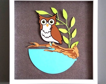 Bird Inspired Nursery Prints - Animal Inspired Framed Paper Art - Framed Print Set for Baby Nursery