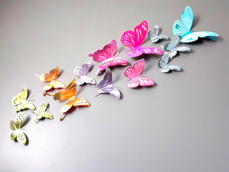 Butterfly Bug Themed Wall Decorations Butterflies for Baby Nursery 3D Bug Paper Wall Decals Insect Birthday Decor Ready to Ship image 7