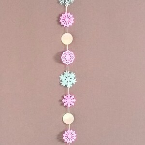 Paper Snowflake Garland Frozen Inspired Birthday Decorations Winter themed Party Decor Garlands for Kids Bedrooms image 7