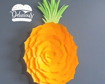 3D Pineapple Paper Flower Decor - Fruit Themed Party Decorations - Baby Nursery Wall Art