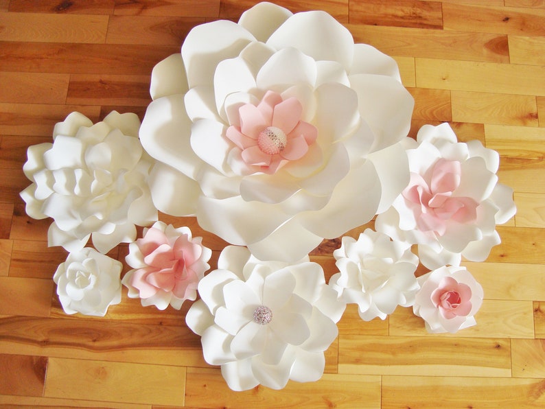 3D Flowers DIY Paper Flowers for Baby Nursery Wall Decorations set of 8