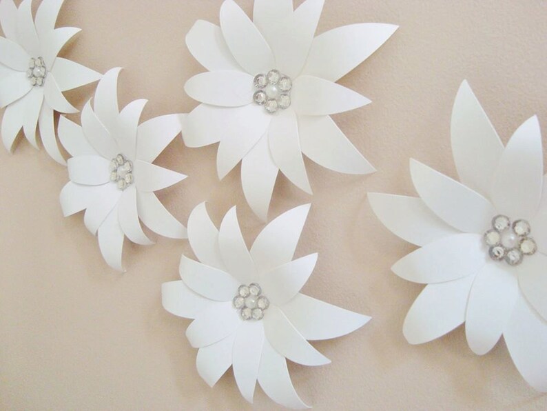 Lily Flower Decorations for Weddings and Events Cascading Paper Flower Wall Art Set of 10 image 6