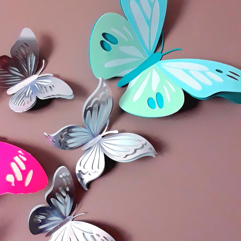 Butterfly Bug Themed Wall Decorations Butterflies for Baby Nursery 3D Bug Paper Wall Decals Insect Birthday Decor Ready to Ship image 9