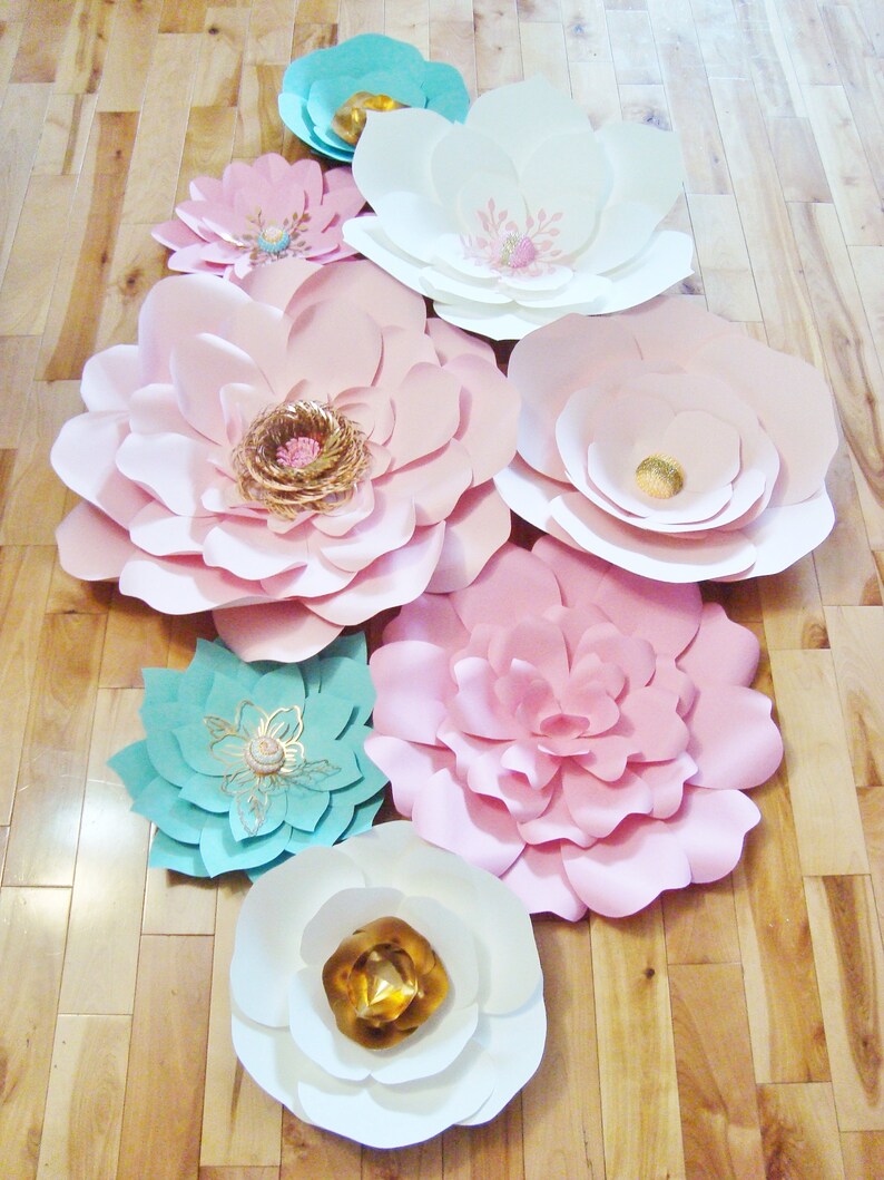 Wedding Backdrop - Paper Flower Wall (set of 8) - Etsy