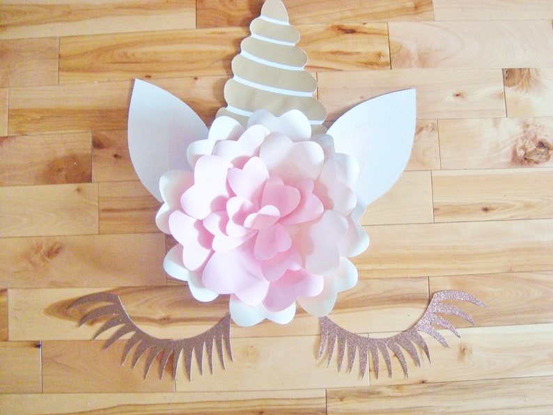 Unicorn Paper Flower Birthday Party Decor Unicorn Wall Backdrop Whimsical Bedroom Wall Decorations Rose (12-14 in)