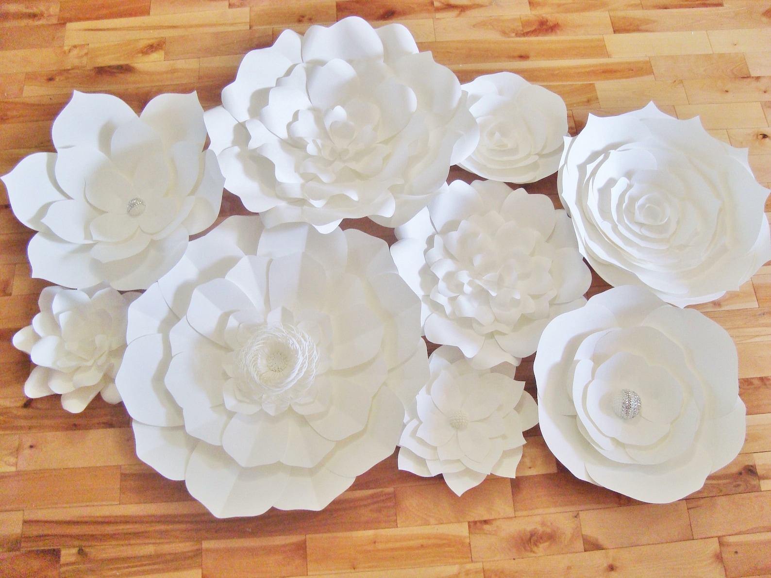 All White Paper Flower Backdrop Decor Flower Wall for Etsy