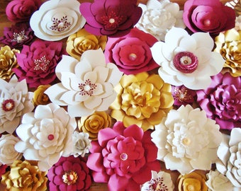 Paper Flower Wedding Backdrop: DIY Elegant Wall Decor (Set of 30)