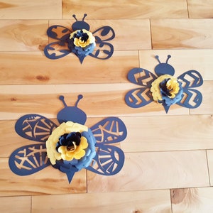 Bumblebee themed Wall Art for Baby Nursery Paper Flower Bee Decor Birthday Party Bug Decorations 3