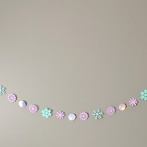 Paper Snowflake Garland Frozen Inspired Birthday Decorations Winter themed Party Decor Garlands for Kids Bedrooms image 5