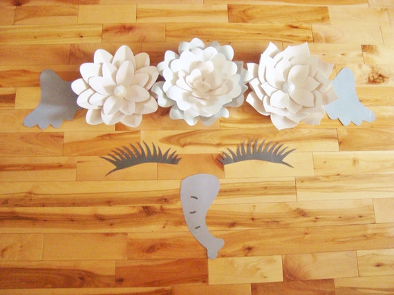 Elephant Paper Flower Wall Decor For African Safari Themed Baby Nursery And Kids Bedroom Circus Party Decorations Choose Your Colours