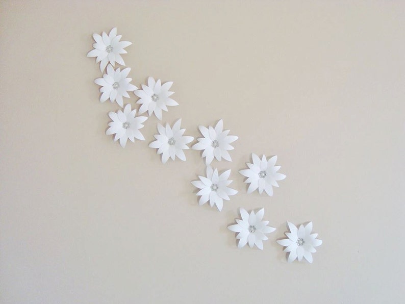 Lily Flower Decorations for Weddings and Events Cascading Paper Flower Wall Art Set of 10 image 1