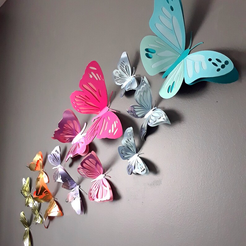 Butterfly Bug Themed Wall Decorations Butterflies for Baby Nursery 3D Bug Paper Wall Decals Insect Birthday Decor Ready to Ship image 8
