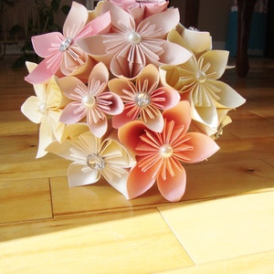 Kusudama Paper Flowers Bouquet Origami Unique Alternative Bridal Bouquet image 9