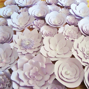 Large Paper Flower Wall for Wedding Backdrop DIY Party Backdrop Decorations Event Flower Display Set of 30 All 1 Colour