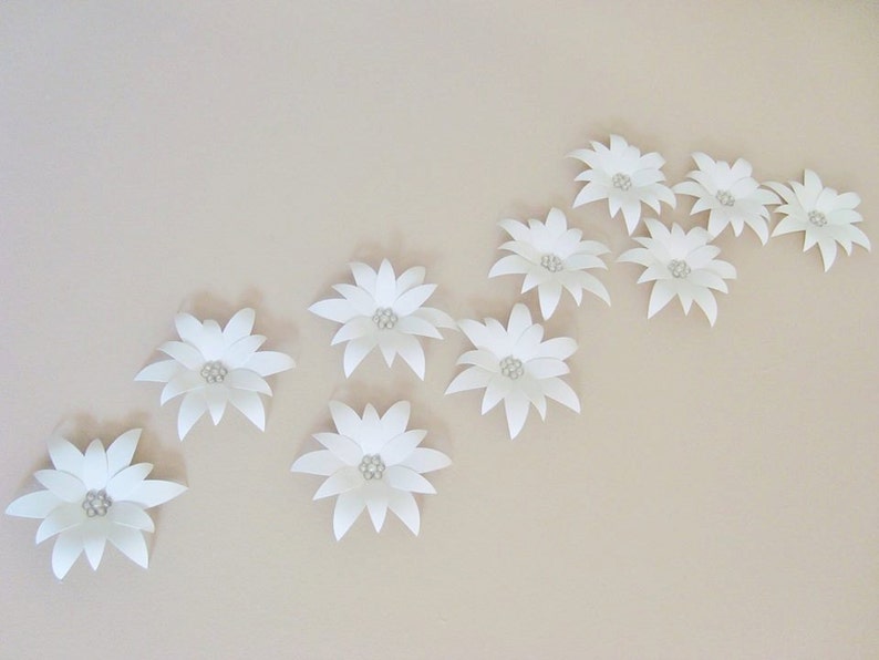 Lily Flower Decorations for Weddings and Events Cascading Paper Flower Wall Art Set of 10 image 3