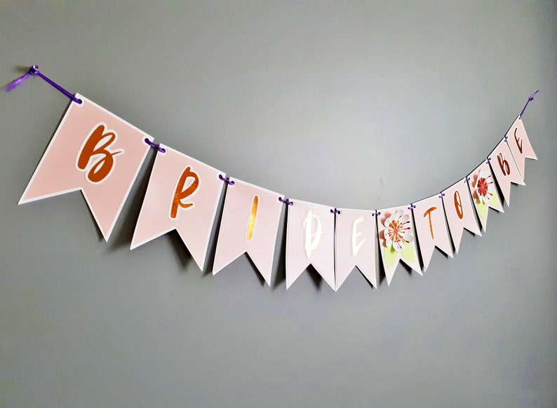 Bridal Shower Bride to be Banner Wedding Shower Sign Bachelorette Party Decor image 3