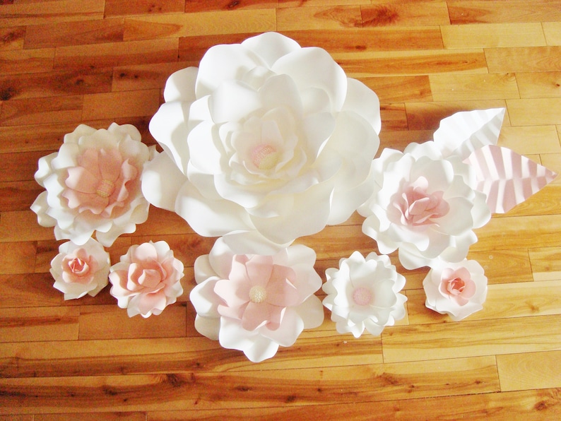 3D Flowers DIY Paper Flowers for Baby Nursery Wall Decorations set of 8