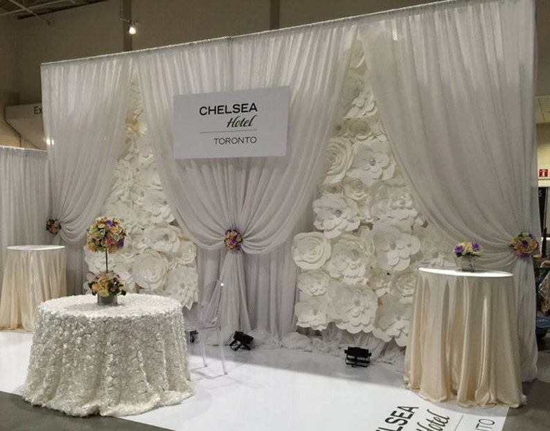 Paper Flower Wedding Backdrop All white - DIY Party Flower Wall for Wedding and New Years Eve Decorations - Wedding Reception Decorations 