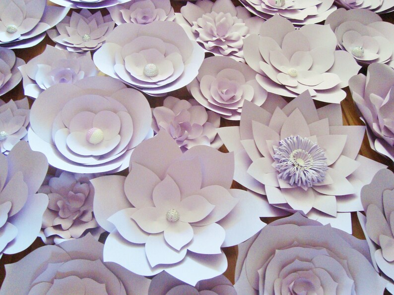 Large Paper Flower Wall for Wedding Backdrop DIY Party Backdrop Decorations Event Flower Display Set of 30 image 10