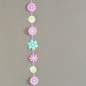 Paper Snowflake Garland Frozen Inspired Birthday Decorations Winter themed Party Decor Garlands for Kids Bedrooms image 8