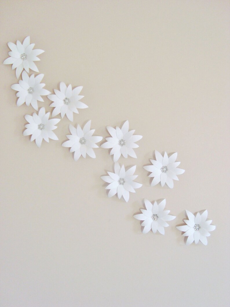 Lily Flower Decorations for Weddings and Events Cascading Paper Flower Wall Art Set of 10 image 5