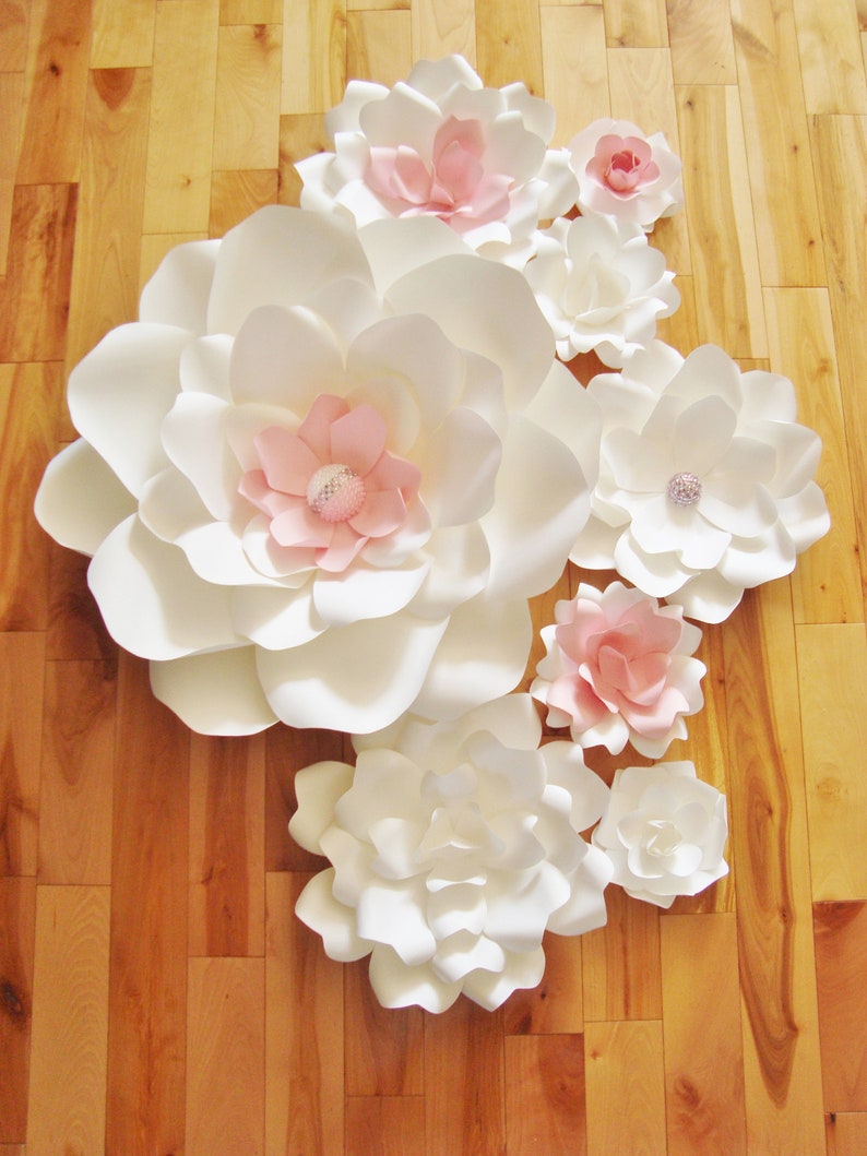 3D Flowers DIY Paper Flowers for Baby Nursery Wall Decorations set of 8