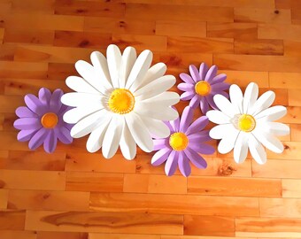 Handcrafted Daisy Paper Flower Wall Art: 3D Floral Backdrop