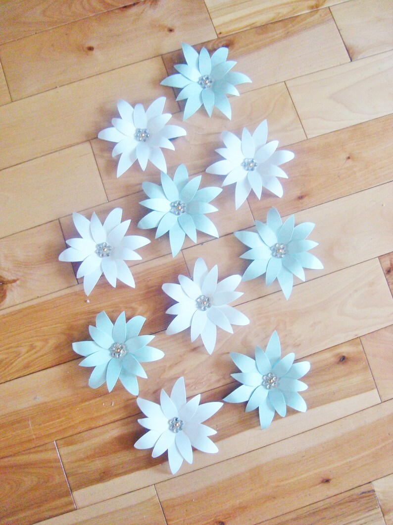 Lily Flower Decorations for Weddings and Events Cascading Paper Flower Wall Art Set of 10 image 2