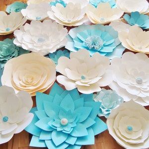 Large Paper Flower Wall for Wedding Backdrop DIY Party Backdrop Decorations Event Flower Display Set of 30 image 7