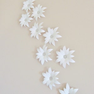 Lily Flower Decorations for Weddings and Events Cascading Paper Flower Wall Art Set of 10 image 4