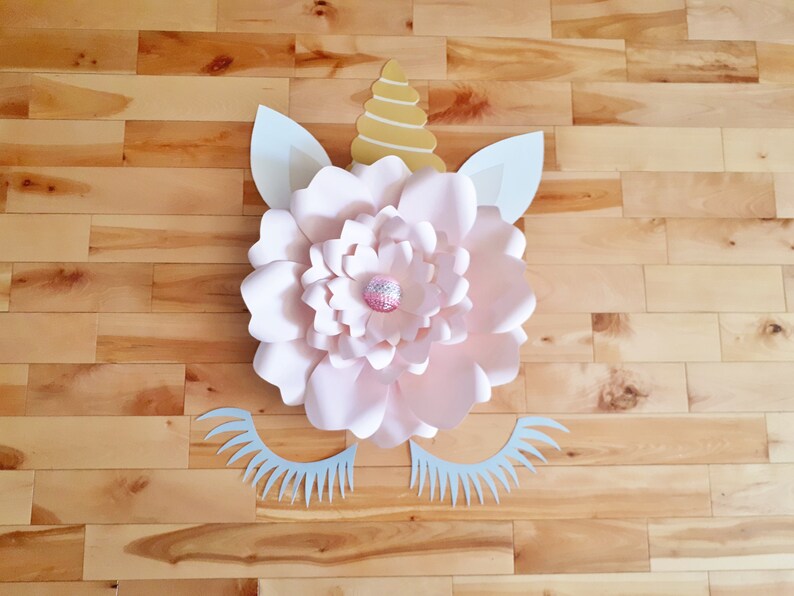 Unicorn Paper Flower Birthday Party Decor Unicorn Wall Backdrop Whimsical Bedroom Wall Decorations Rose Jewel 18-10 in