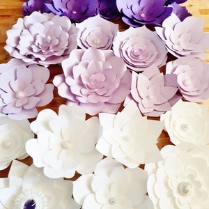 Large Paper Flower Wall for Wedding Backdrop DIY Party Backdrop Decorations Event Flower Display Set of 30 image 5