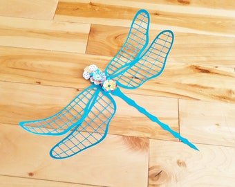 Paper Flower Dragonfly Wall Decoration - Party Decorations