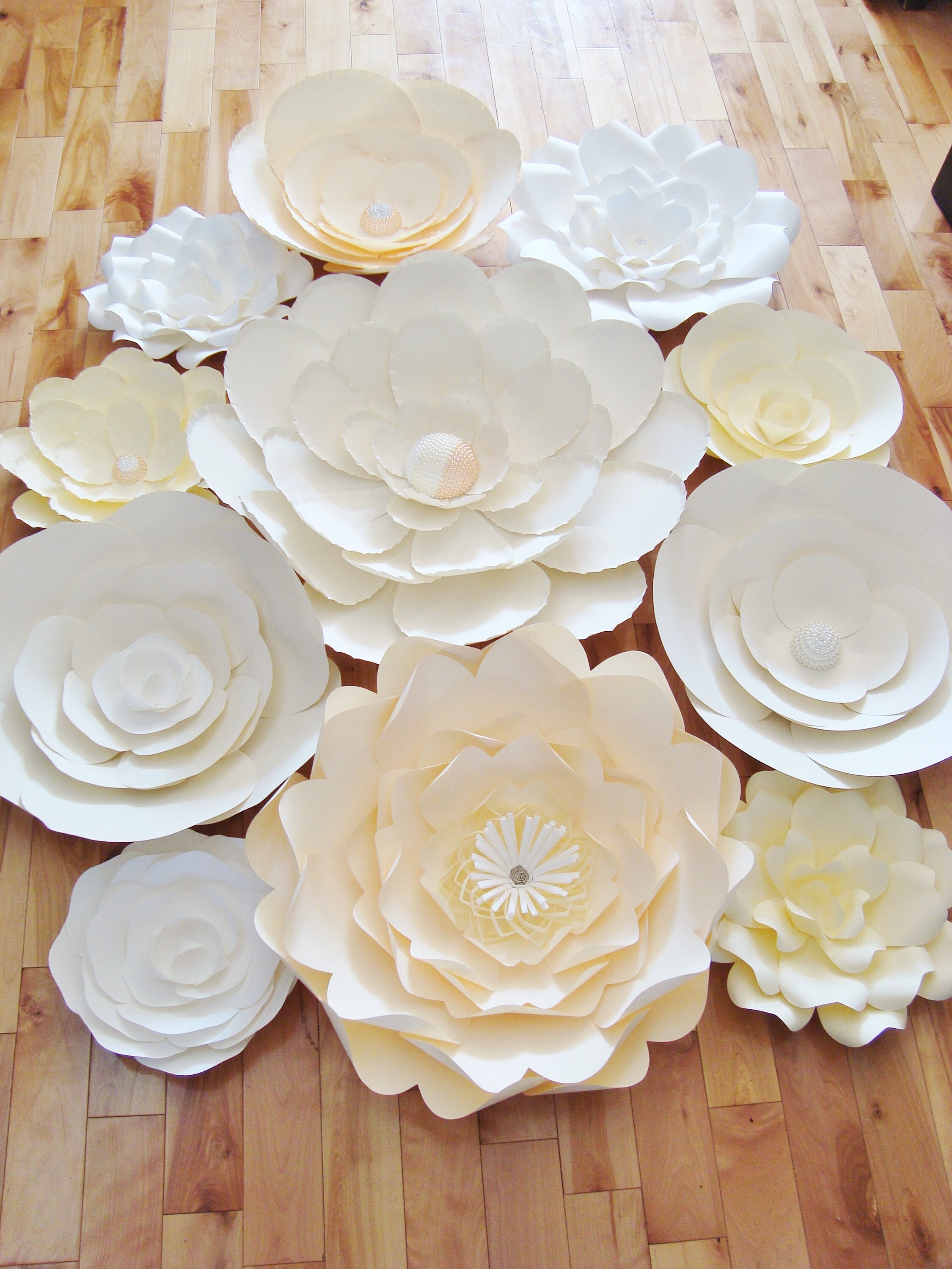 Large Flower Wall Art Paper Flower Backdrop Neutral Tones Etsy