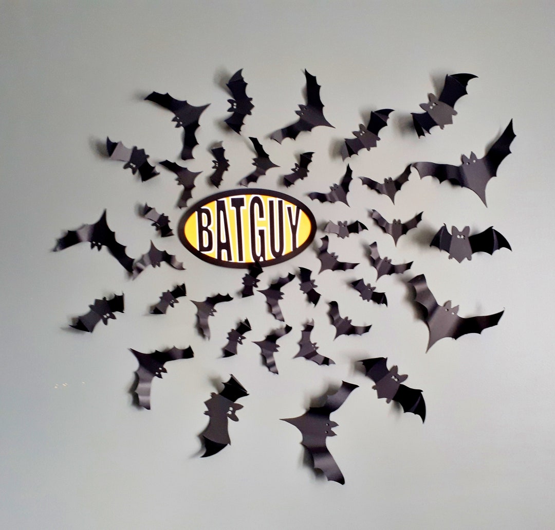 3D Bat Party Backdrop: Superhero Birthday Decor With Custom Name - Etsy