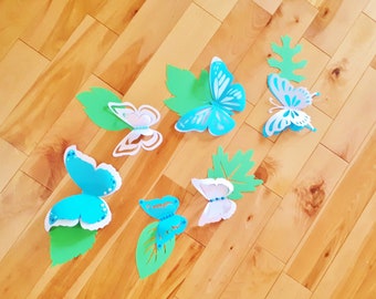 Paper Butterflies Wall Decor: Glitter Nursery, Garden Party Decorations