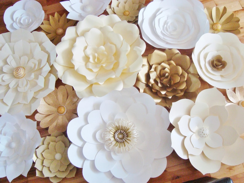 Large Paper Flower Wall for Wedding Backdrop DIY Party Backdrop Decorations Event Flower Display Set of 30 image 1