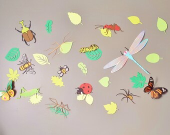 Bug Themed Wall Backdrop Mural - Bug and Insect Birthday Party Decorations - Girl and Boy Bedroom Wall Decor
