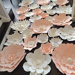 Large Paper Flower Wall for Wedding Backdrop DIY Party Backdrop Decorations Event Flower Display Set of 30 image 3