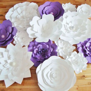 Large Paper Flower Wall for Wedding Backdrop DIY Party Backdrop Decorations Event Flower Display Set of 30 image 8