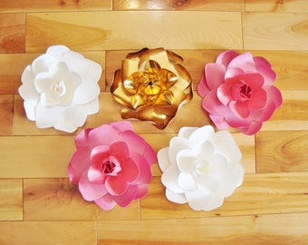 Gardenia Paper Flowers - Baby Nursery Decor - Wedding flowers (5 mini)