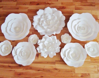 Paper Flowers for Baby Nursery Decor - Wedding Archway Flower Decorations (set of 10)