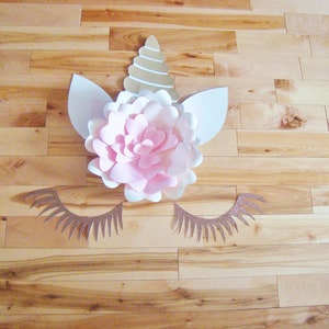 Unicorn Paper Flower Birthday Party Decor Unicorn Wall Backdrop Whimsical Bedroom Wall Decorations image 9