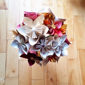 Kusudama Paper Flowers Bouquet Origami Unique Alternative Bridal Bouquet image 4