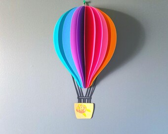 Paper Hot Air Balloon Wall Decor – Handmade Colorful Nursery & Kid’s Bedroom Decoration
