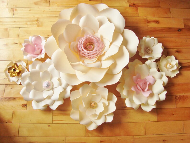 3D Flowers DIY Paper Flowers for Baby Nursery Wall Decorations set of 8