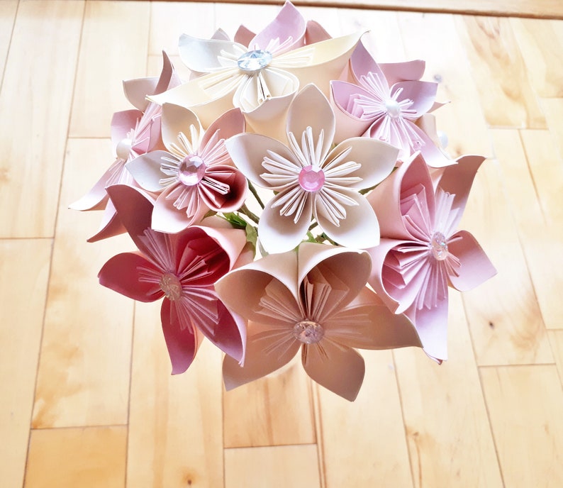 Kusudama Paper Flowers Bouquet Origami Unique Alternative Bridal Bouquet image 5