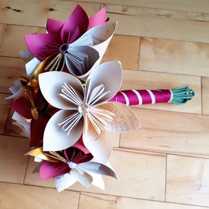 Kusudama Paper Flowers Bouquet Origami Unique Alternative Bridal Bouquet image 2