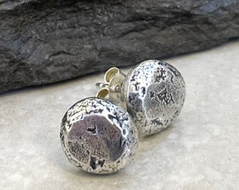 Sterling Silver Chunky Post Earrings - Stud Earrings - Handmade Sterling Posts - Artisan Earrings - Recycled Silver - Roca Jewelry Designs